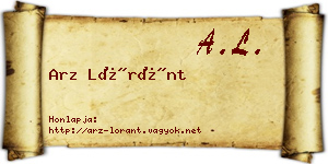 Arz Lóránt névjegykártya