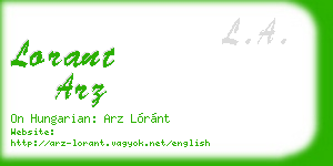 lorant arz business card